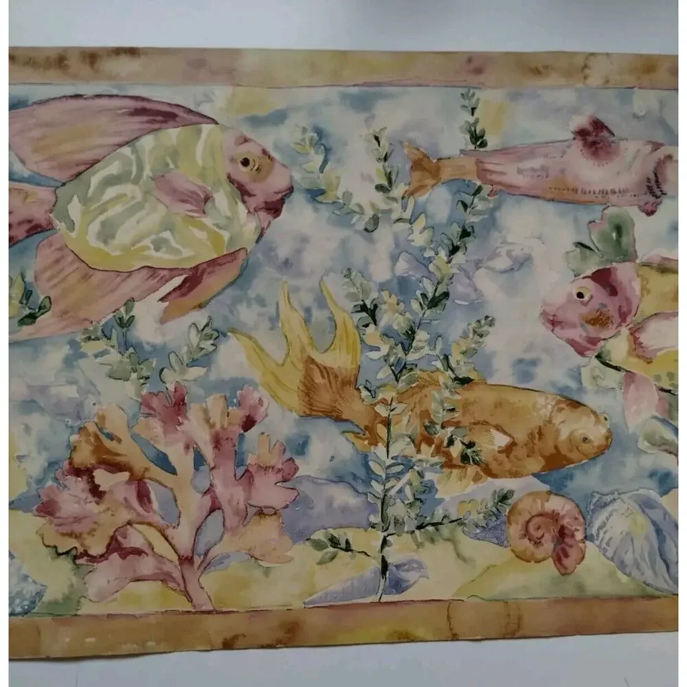 Wall quest Pre-pasted Wall Border - Fish Seahorse Ocean Nautical - 5 yds